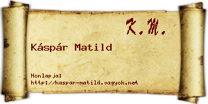 Káspár Matild névjegykártya
